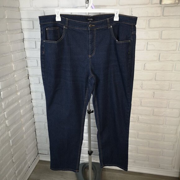 George Plus Ladies Size 22WP Dark Wash Straight Fit Blue Jeans - Picture 1 of 13